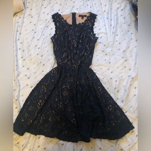 Navy blue floral dress